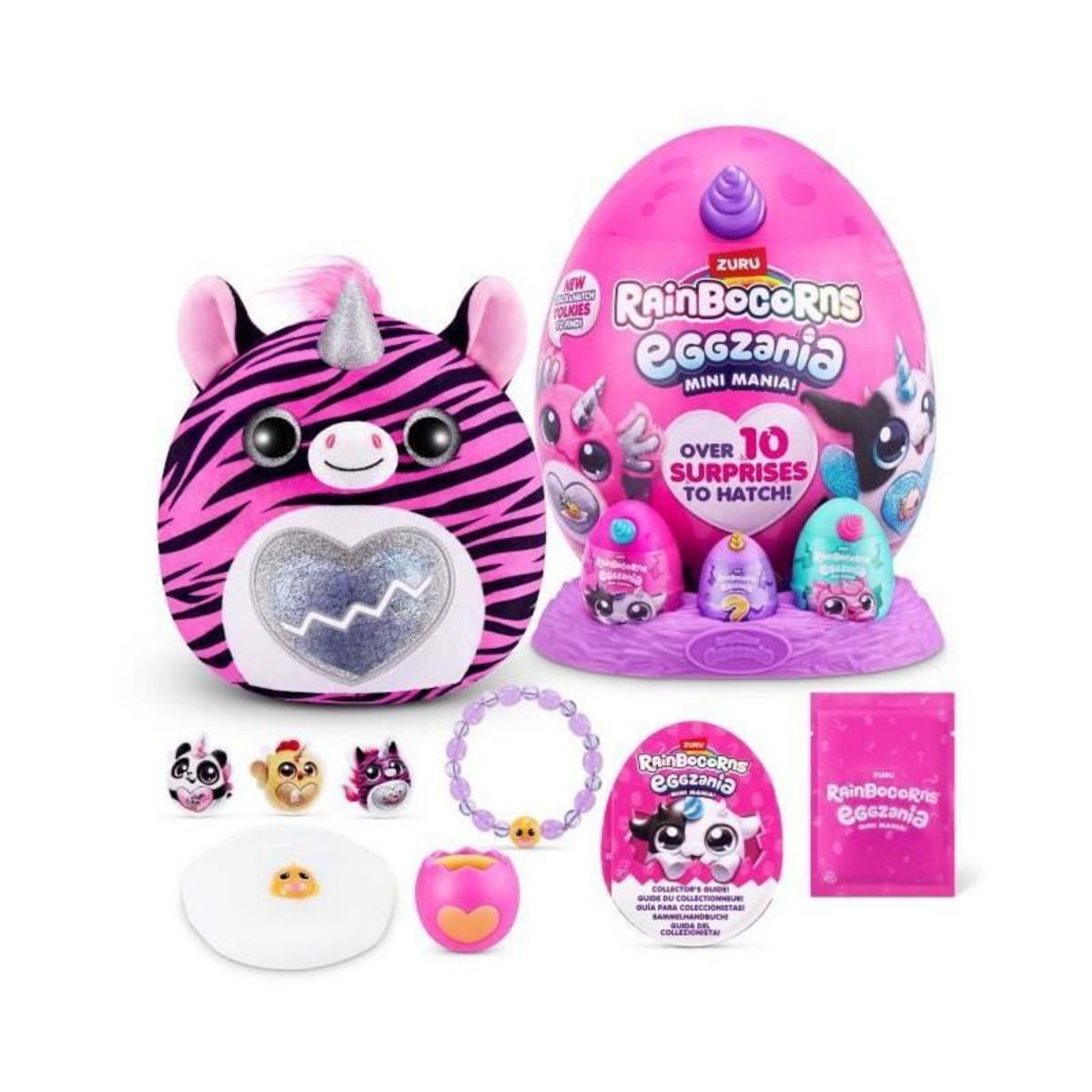 ZURU Peluches surprises - ZURU - Eggzania Mini Surprise S1 - 10 surprises - 6 modeles - Moelleuse
