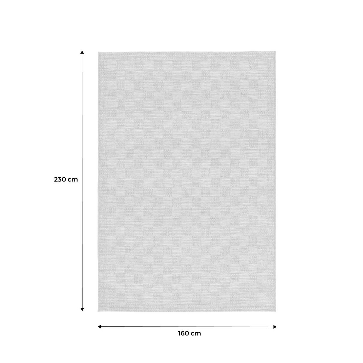 SWEEEK Tapis intérieur/extérieur effet jute coloris naturel motif damier, stabilisé aux UV