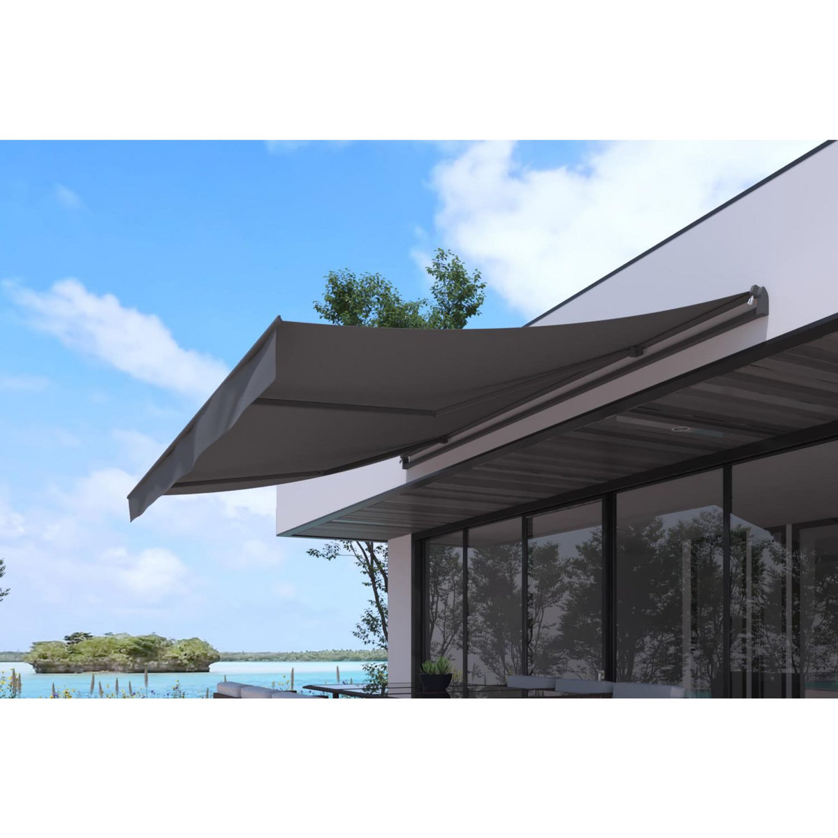 CONCEPT USINE Store banne manuel 4 x 2,5 m gris ADRO