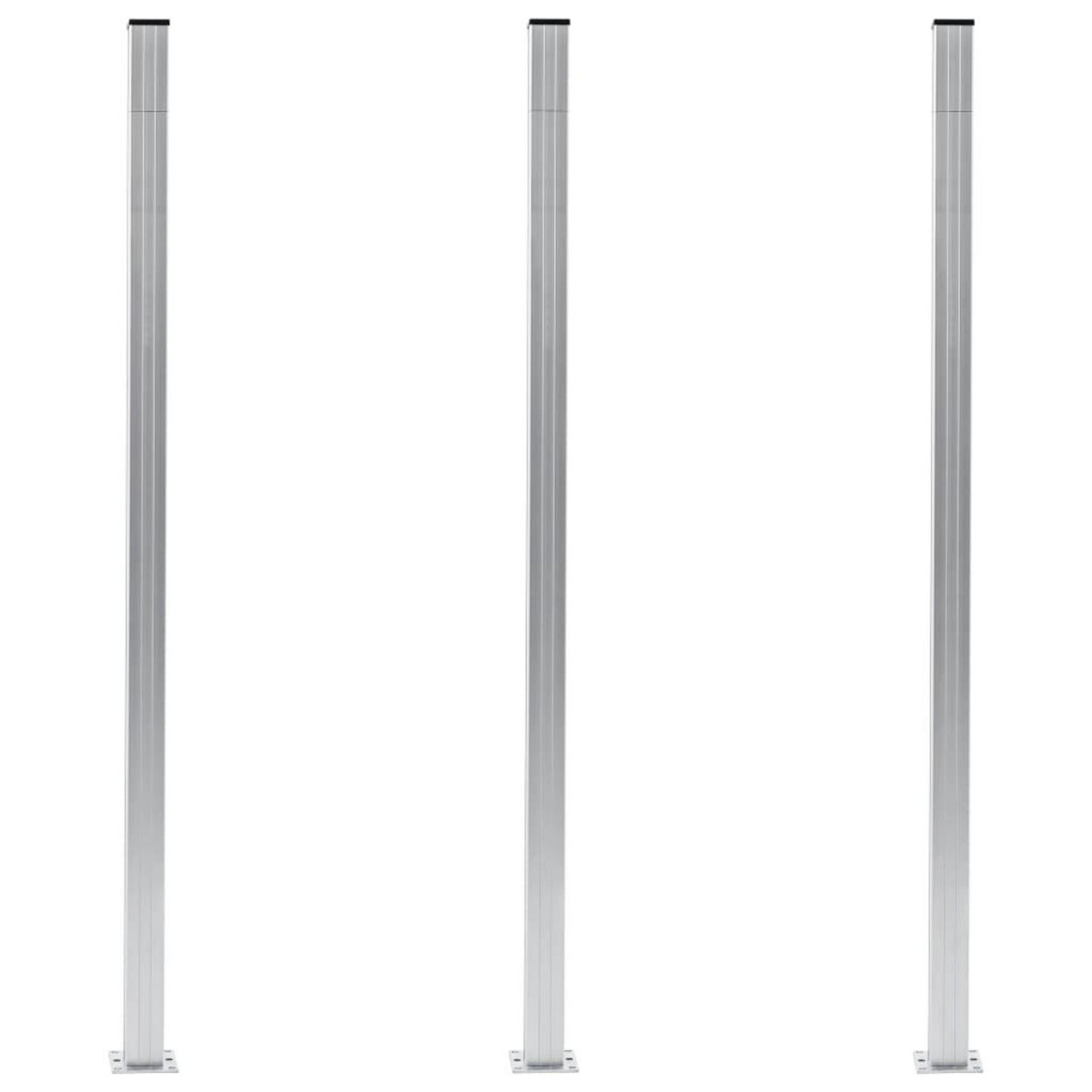 VIDAXL Poteaux de cloture 3 pcs Aluminium 185 cm