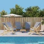 VIDAXL Serviettes de plage 6 pcs gris 60x135 cm tissu 400 GSM