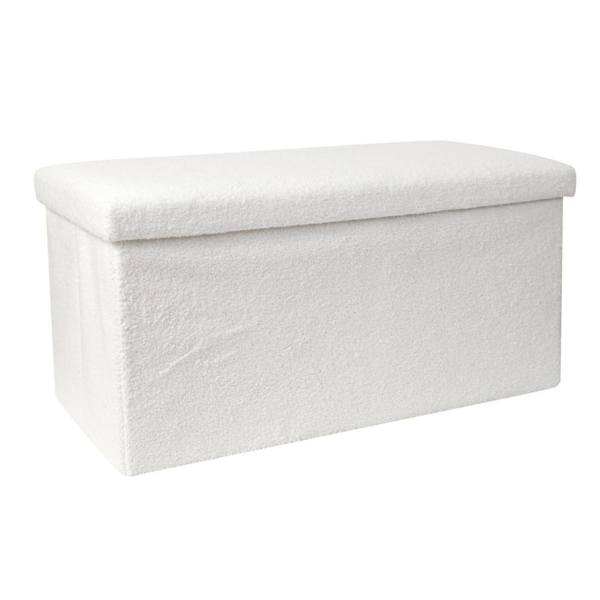 The Home Deco Factory Banc coffre pliable  bouclette  76cm blanc