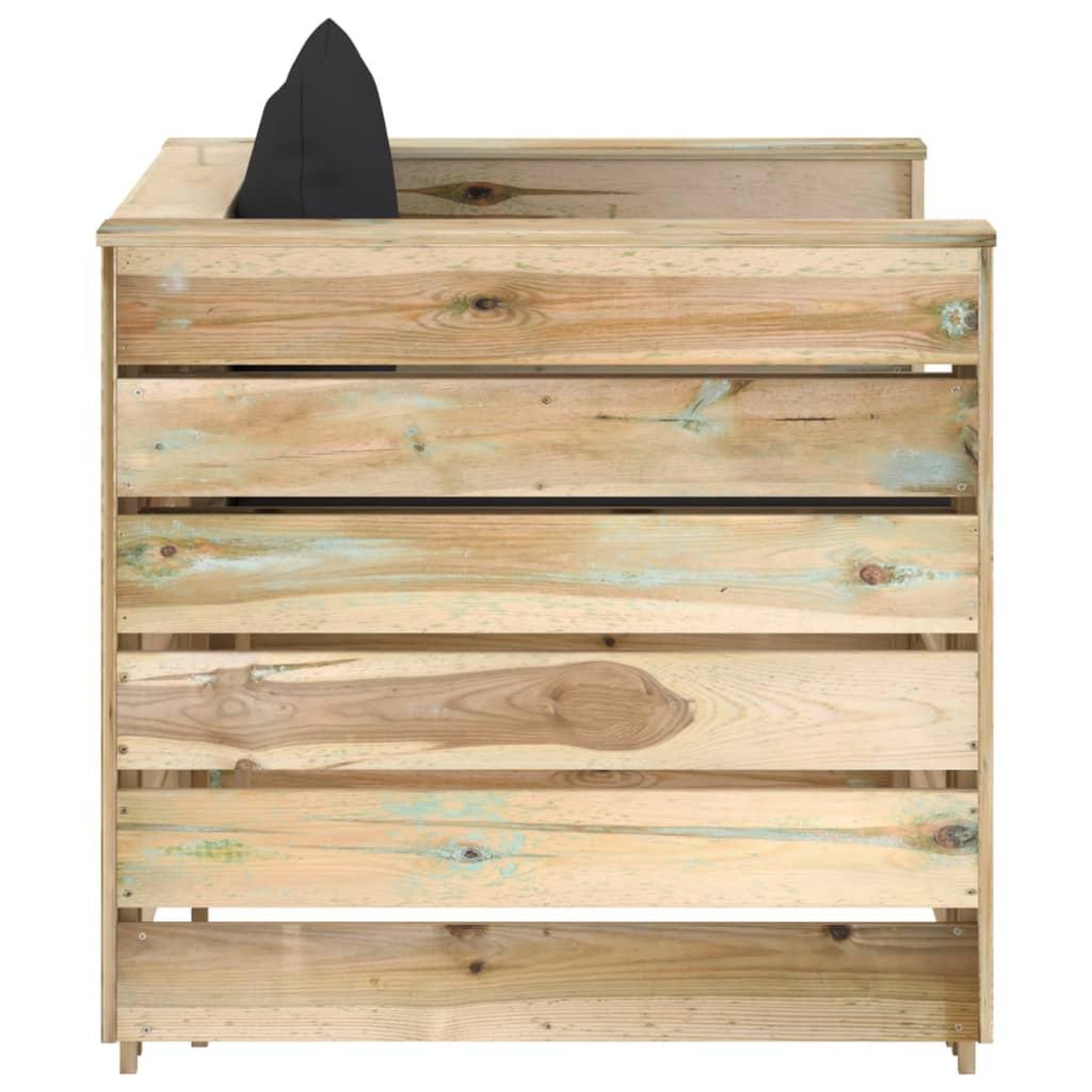 Voir la diapositive 4 : VIDAXL Salon de jardin 2 pcs avec coussins Bois impregne de vert
