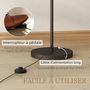 Voir la diapositive 6 : HOMCOM Lampadaire LED dimmable H.180 cm avec télécommande abat-jour réglable 11 température couleurs et niveaux de luminosité noir