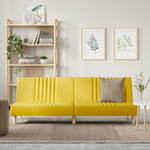 VIDAXL Canape-lit jaune clair tissu