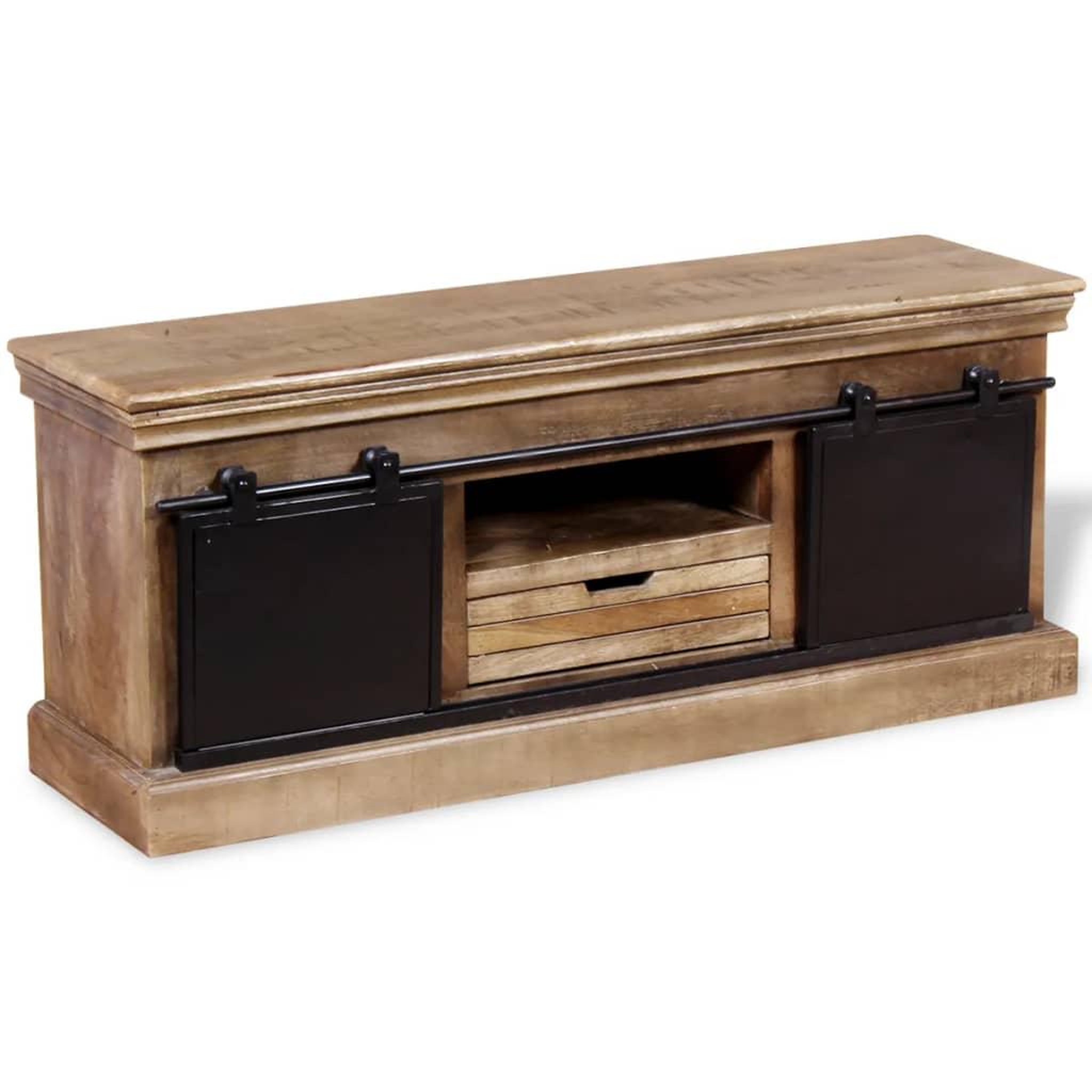 Voir la diapositive 4 : VIDAXL Meuble TV avec 2 portes coulissantes Bois de manguier massif