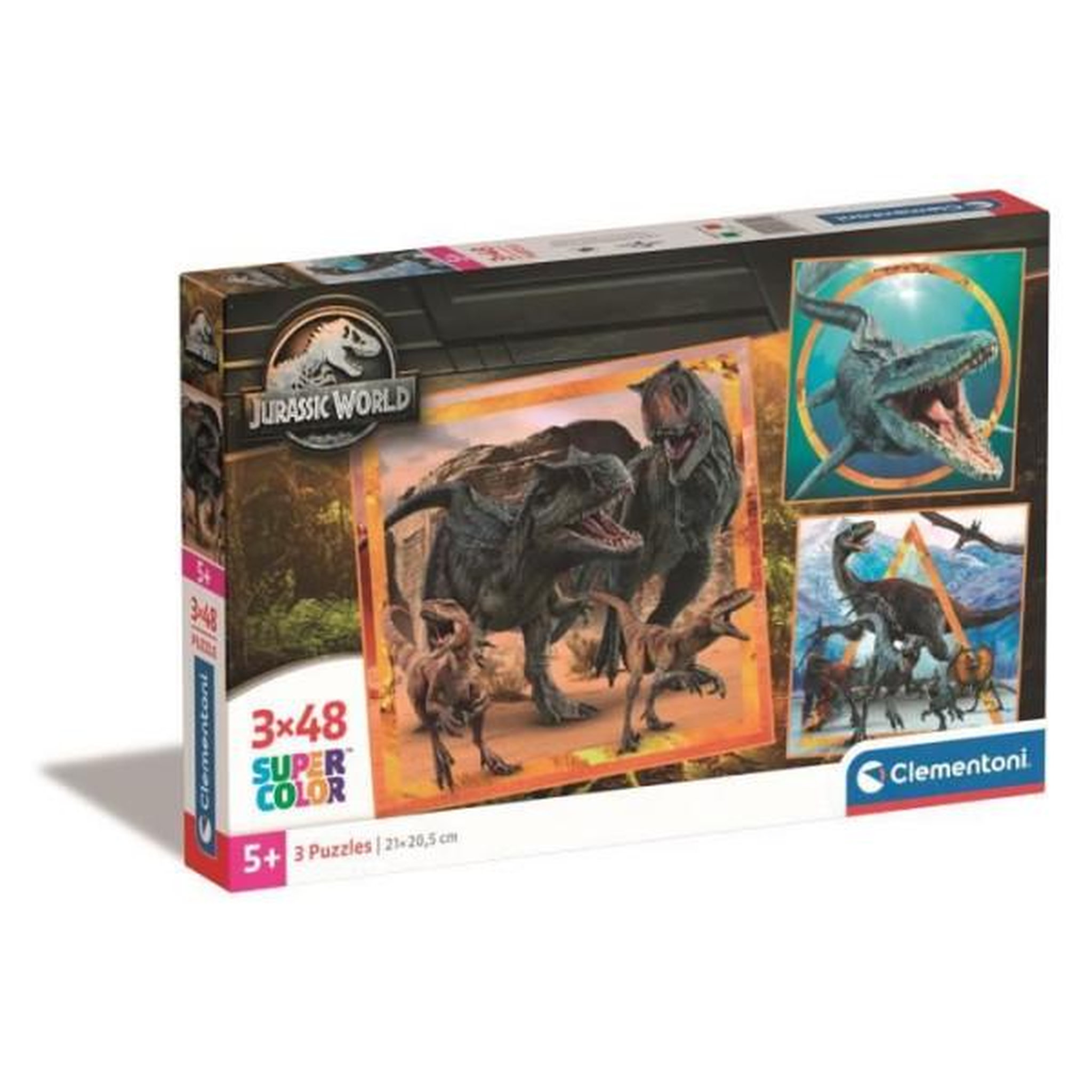 Voir la diapositive 1 : CLEMENTONI CLEMENTONI puzzle 3x48 pieces - Jurassic World
