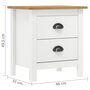 Voir la diapositive 6 : VIDAXL Table de chevet Hill Blanc 46x35x49,5 cm Bois de pin solide
