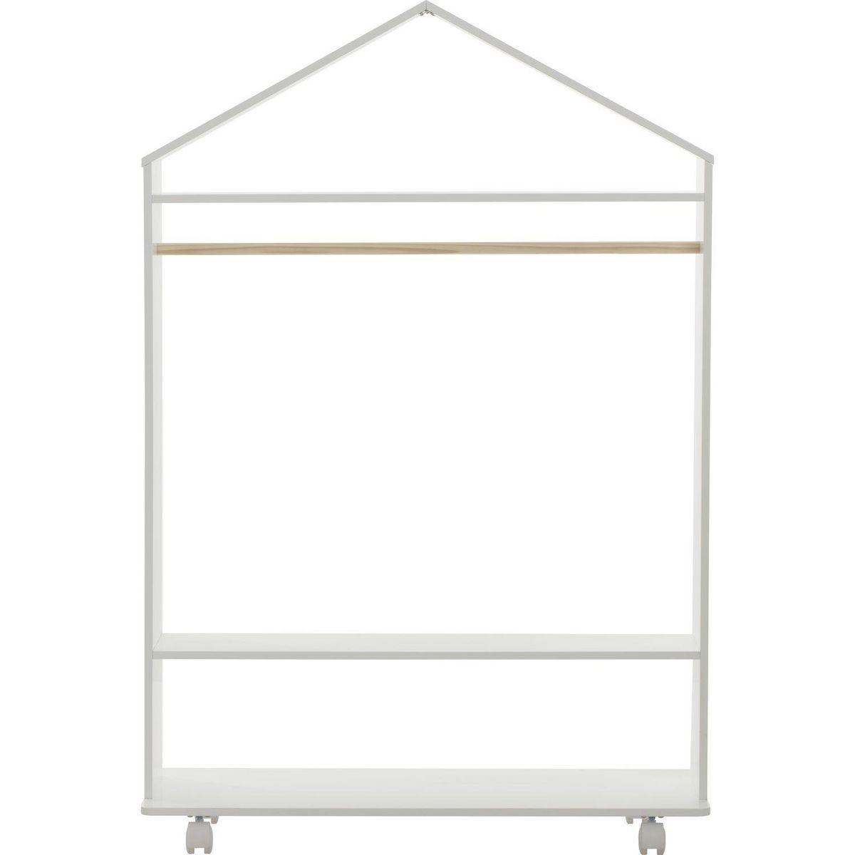 Atmosphera Kids Penderie à roulettes enfant Douceur - L. 80 x H. 120 cm - Blanc