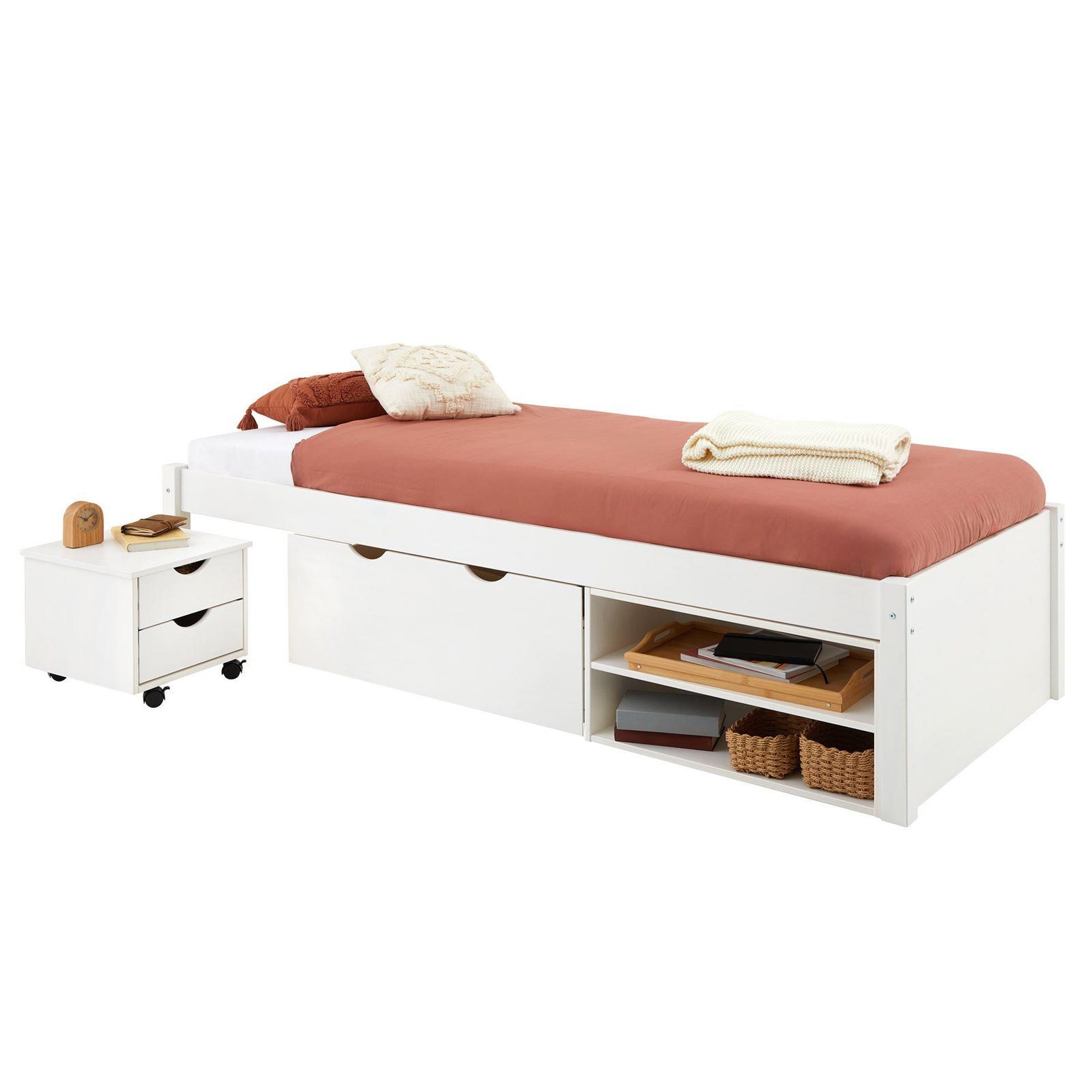 Voir la diapositive 1 : IDIMEX Lit fonctionnel sabrina 90x190 cm, en pin massif