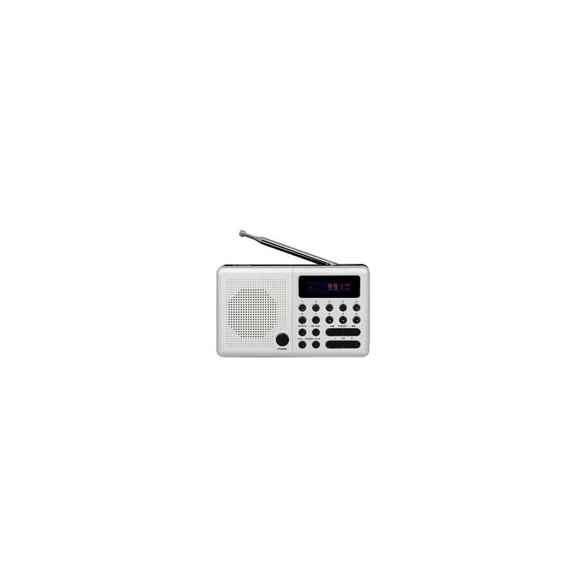 Lenco Radio portable Lenco Radio Pliszka USB et FM blanche