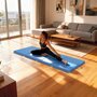 Voir la diapositive 2 : HOMCOM Tapis de gym yoga fitness pliable - poignée - revêtement synthétique - bleu
