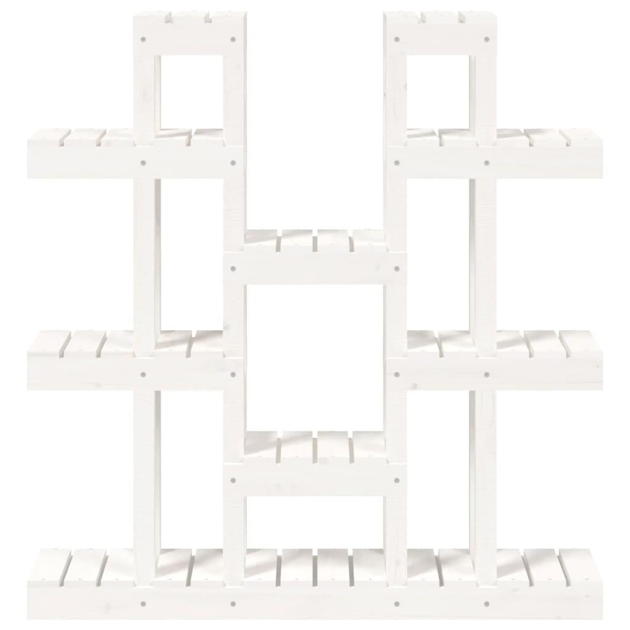 Voir la diapositive 5 : VIDAXL Support a plantes Blanc 104,5x25x109,5 cm Bois massif de pin