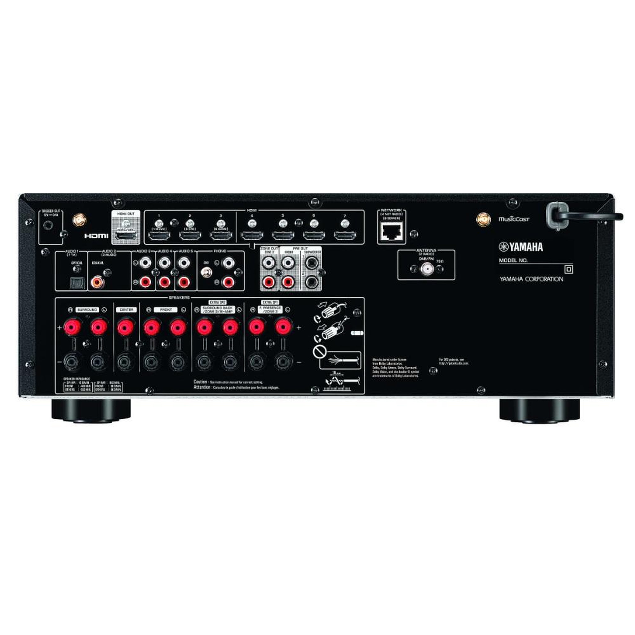 Voir la diapositive 4 : Yamaha Amplificateur 4k ultra hd 2 x 7 x 150w noir - RXV6A