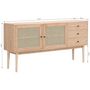 Voir la diapositive 5 : HOMIFAB Buffet 2 portes 3 tiroirs en bois et cannage naturel 170 cm - Eden