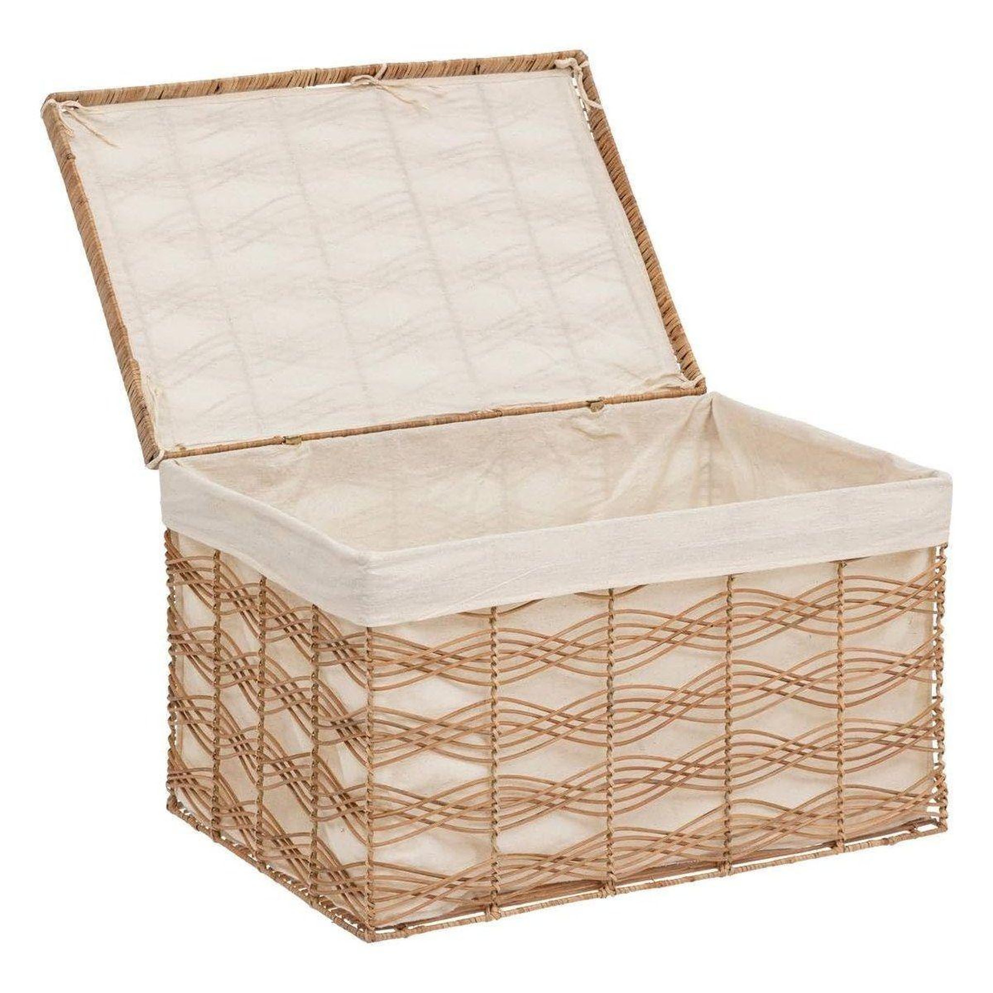 Voir la diapositive 5 : ATMOSPHERA Lot de 3 malles en rotin  rosy  59cm naturel