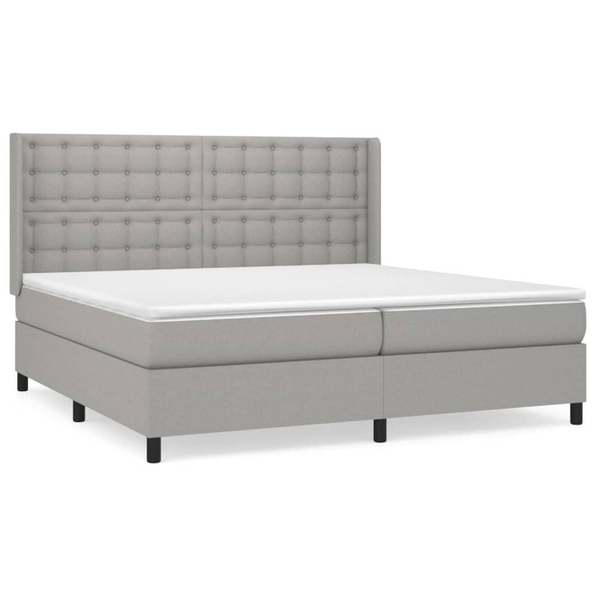 VIDAXL Sommier a lattes de lit avec matelas Gris clair 200x200cm Tissu