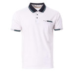 RMS 26 Polo Blanc/Marine Homme RMS26 91301. Coloris disponibles : Blanc