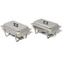 Voir la diapositive 2 : VIDAXL Ensemble de chauffe plats 2 pcs Acier inoxydable