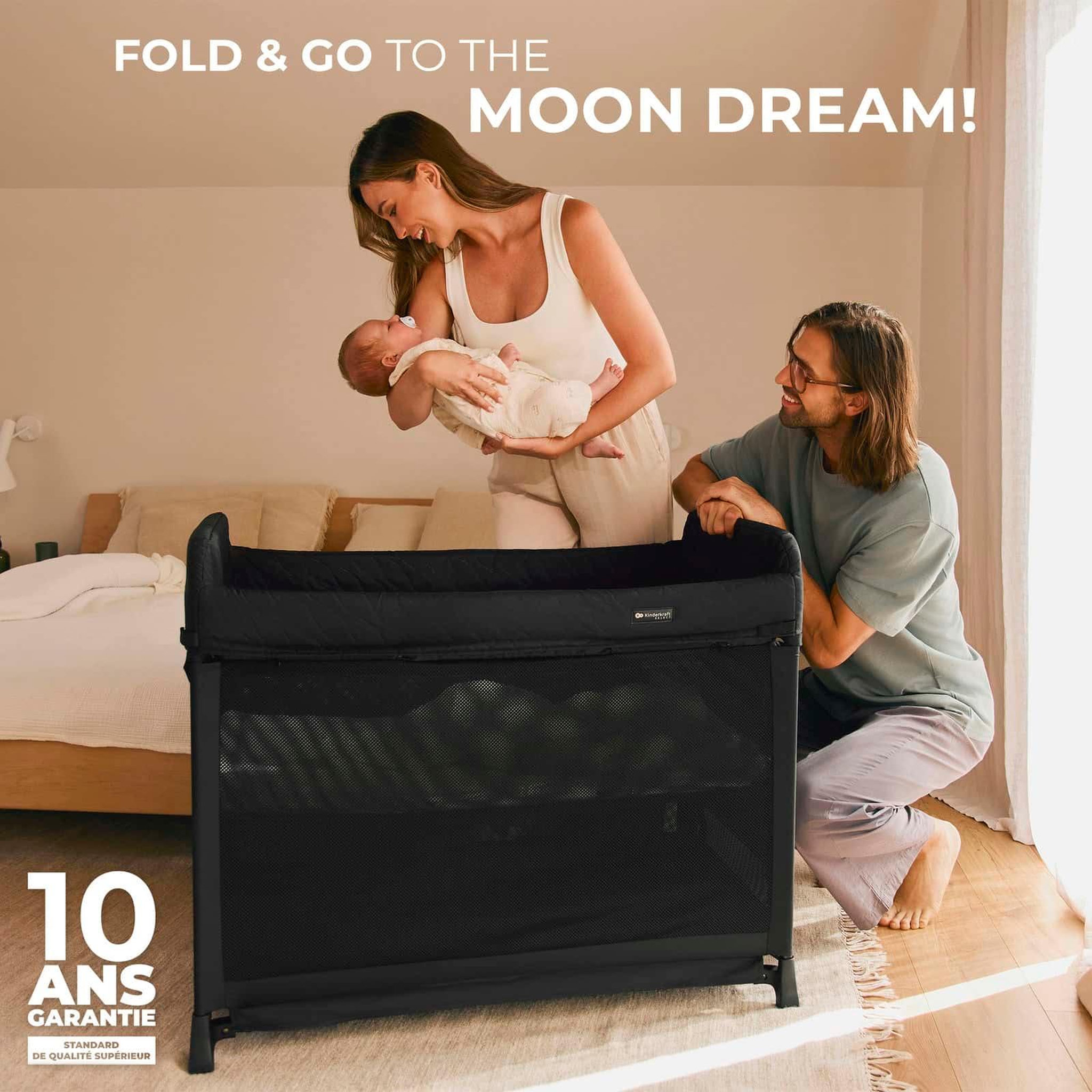 Voir la diapositive 2 : KINDERKRAFT Lit parapluie pliable à deux niveaux