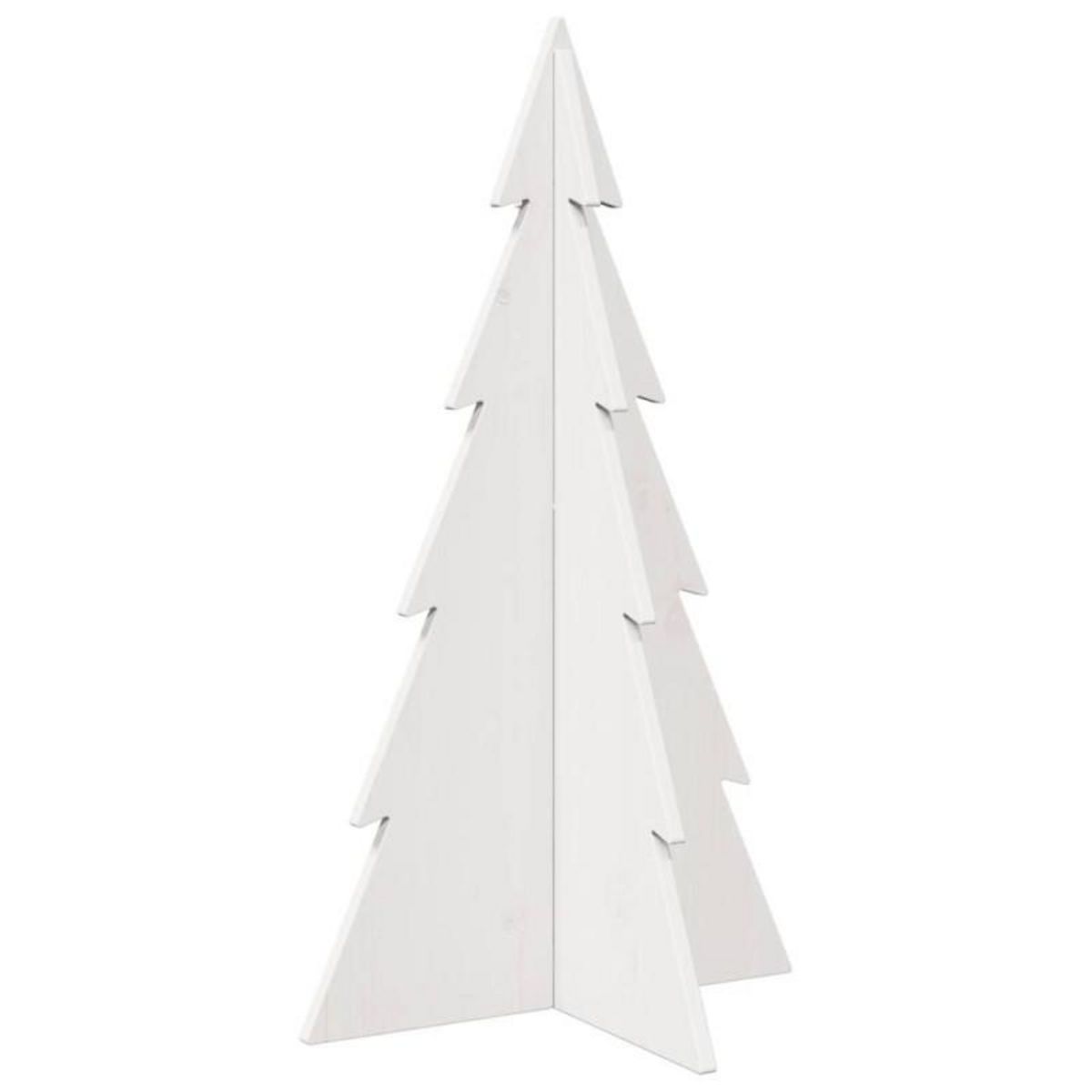 VIDAXL Arbre de Noël en bois pour décoration blanc 80 cm pin massif