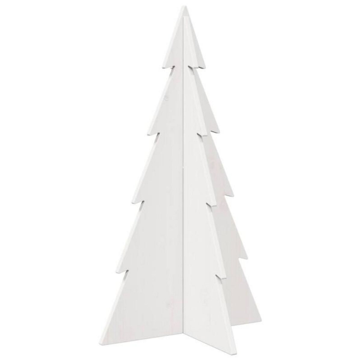 VIDAXL Arbre de Noël en bois pour décoration blanc 80 cm pin massif