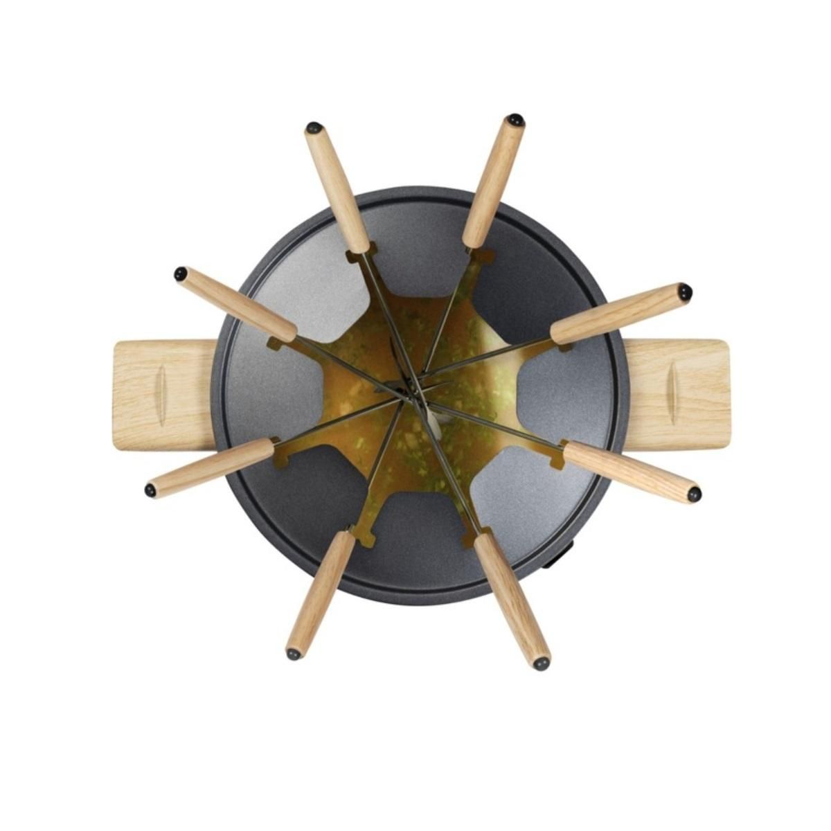 Bestron Fondue 1500w 8 fourchettes noir/bois - AFD850BW