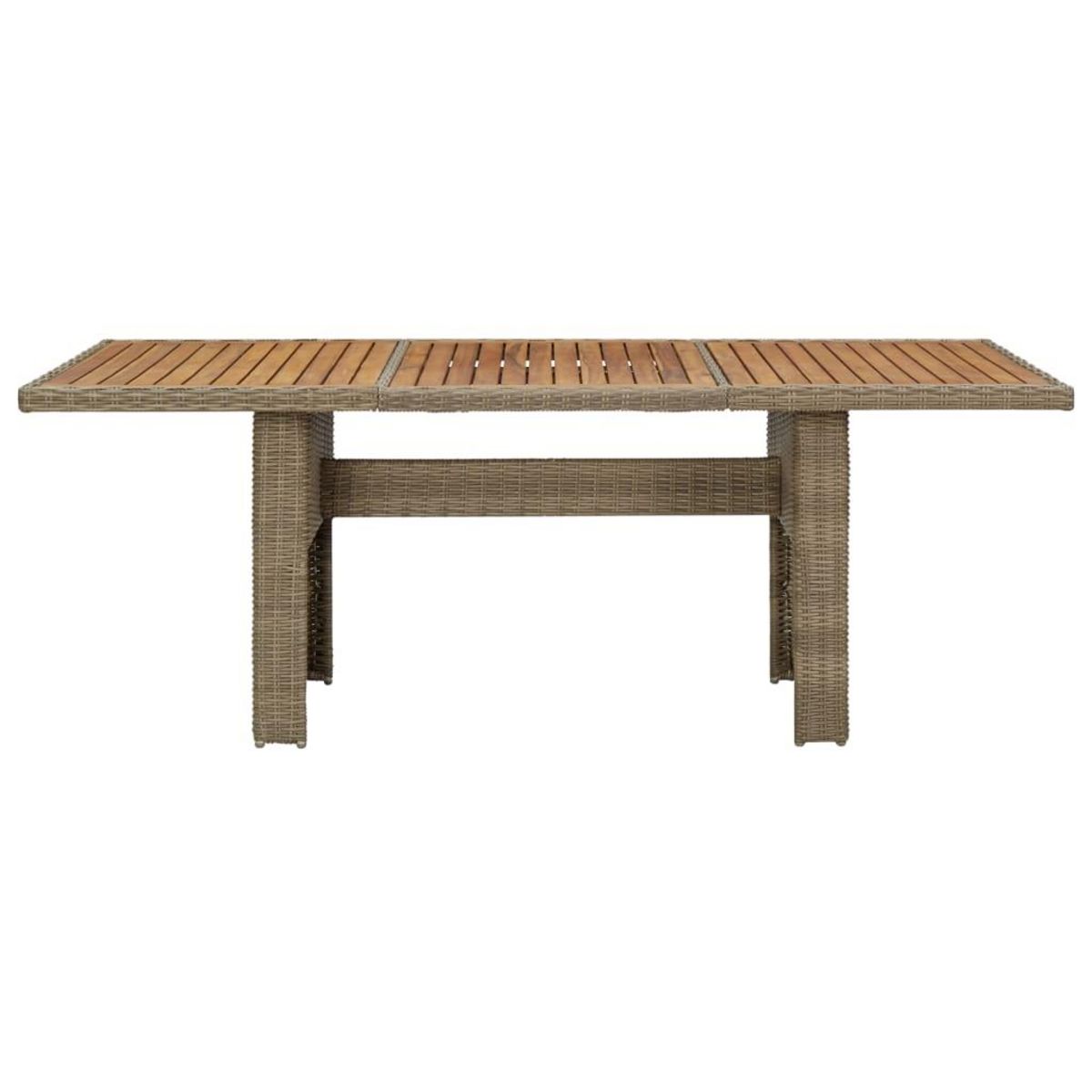 VIDAXL Table a manger de jardin Marron 200x100x74 cm Resine tressee
