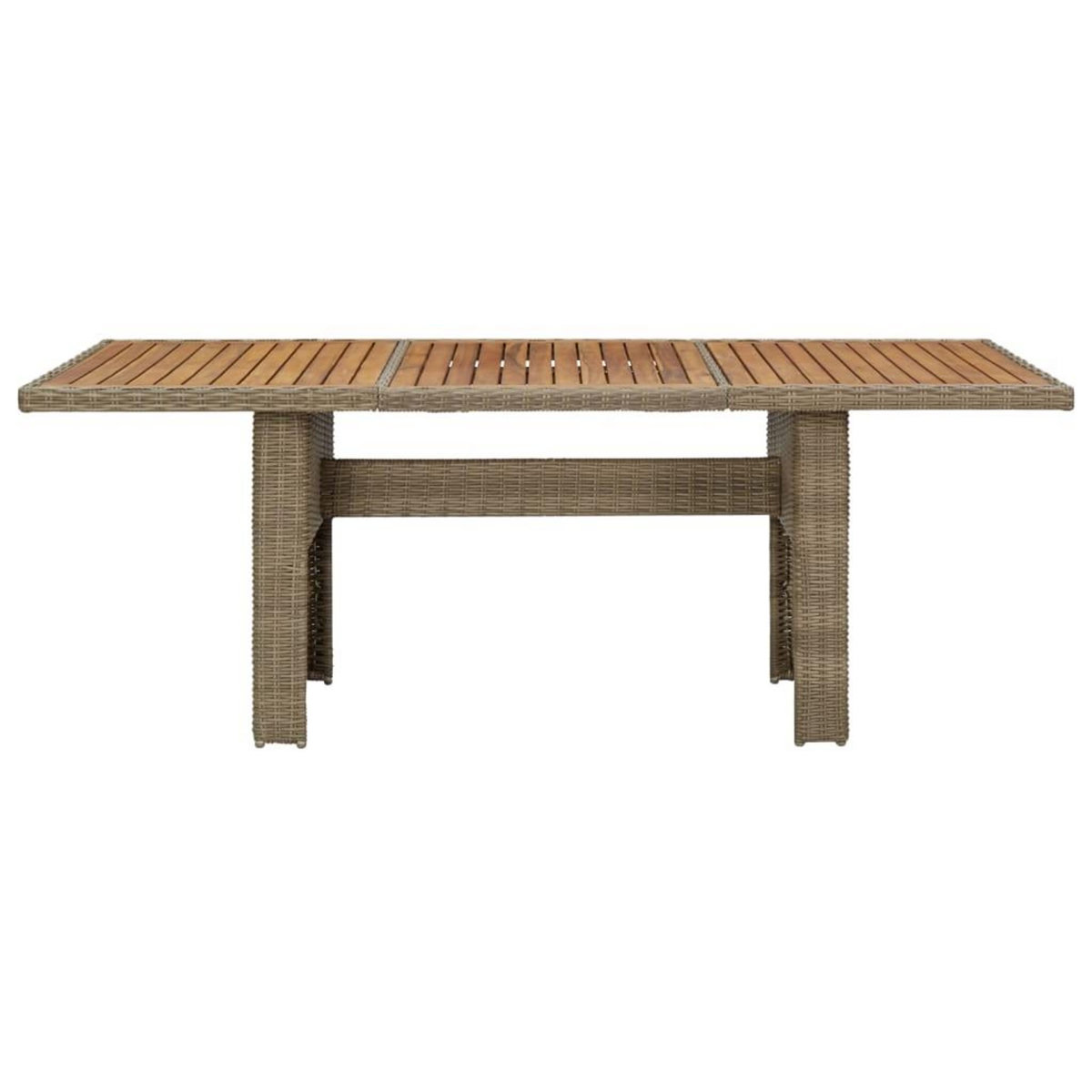 VIDAXL Table a manger de jardin Marron 200x100x74 cm Resine tressee