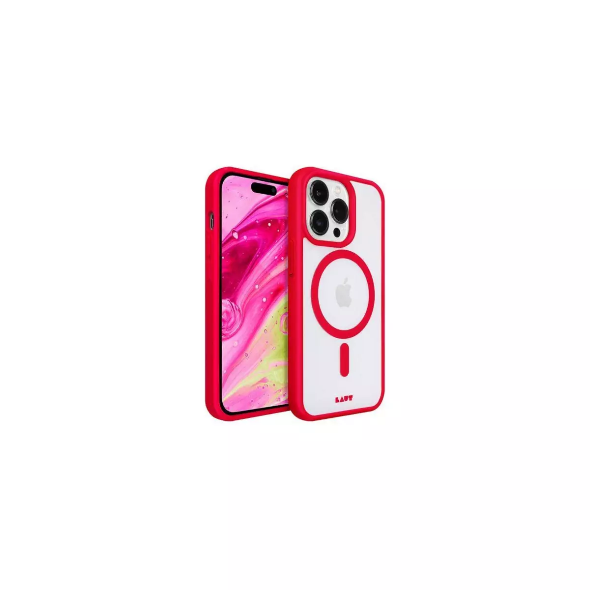 LAUT Coque iPhone 14Pro MagSafe transparent/Rouge