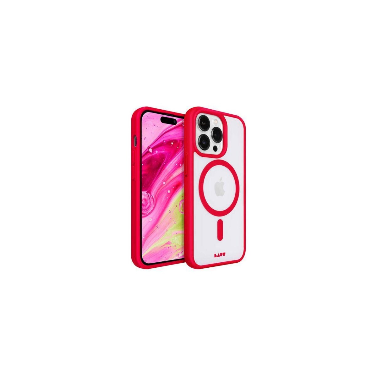 LAUT Coque iPhone 14Pro MagSafe transparent/Rouge