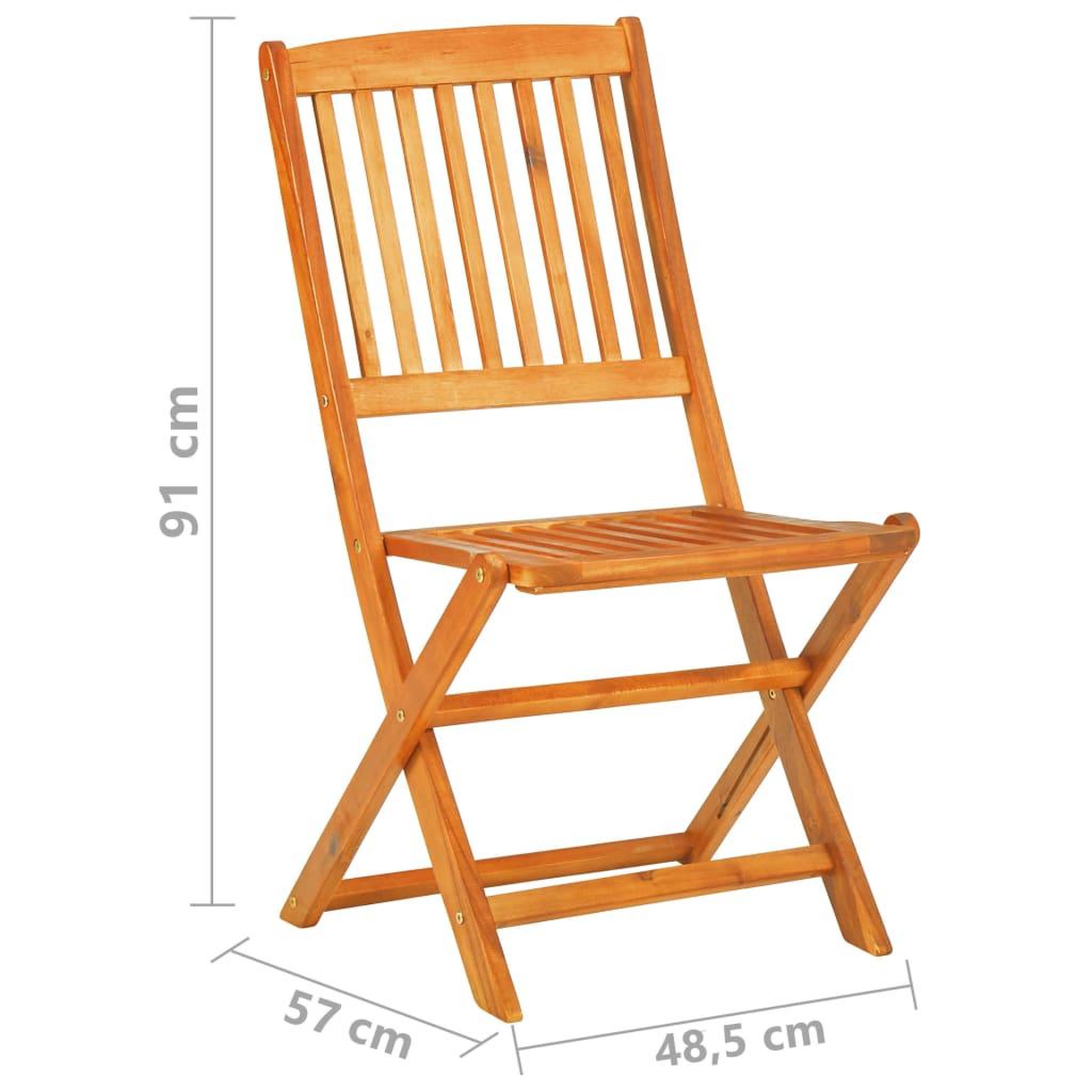Voir la diapositive 6 : VIDAXL Ensemble a manger de jardin pliable 7 pcs bois d'acacia solide