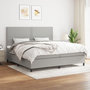 Voir la diapositive 1 : VIDAXL Sommier a lattes de lit avec matelas Gris clair 200x200cm Tissu