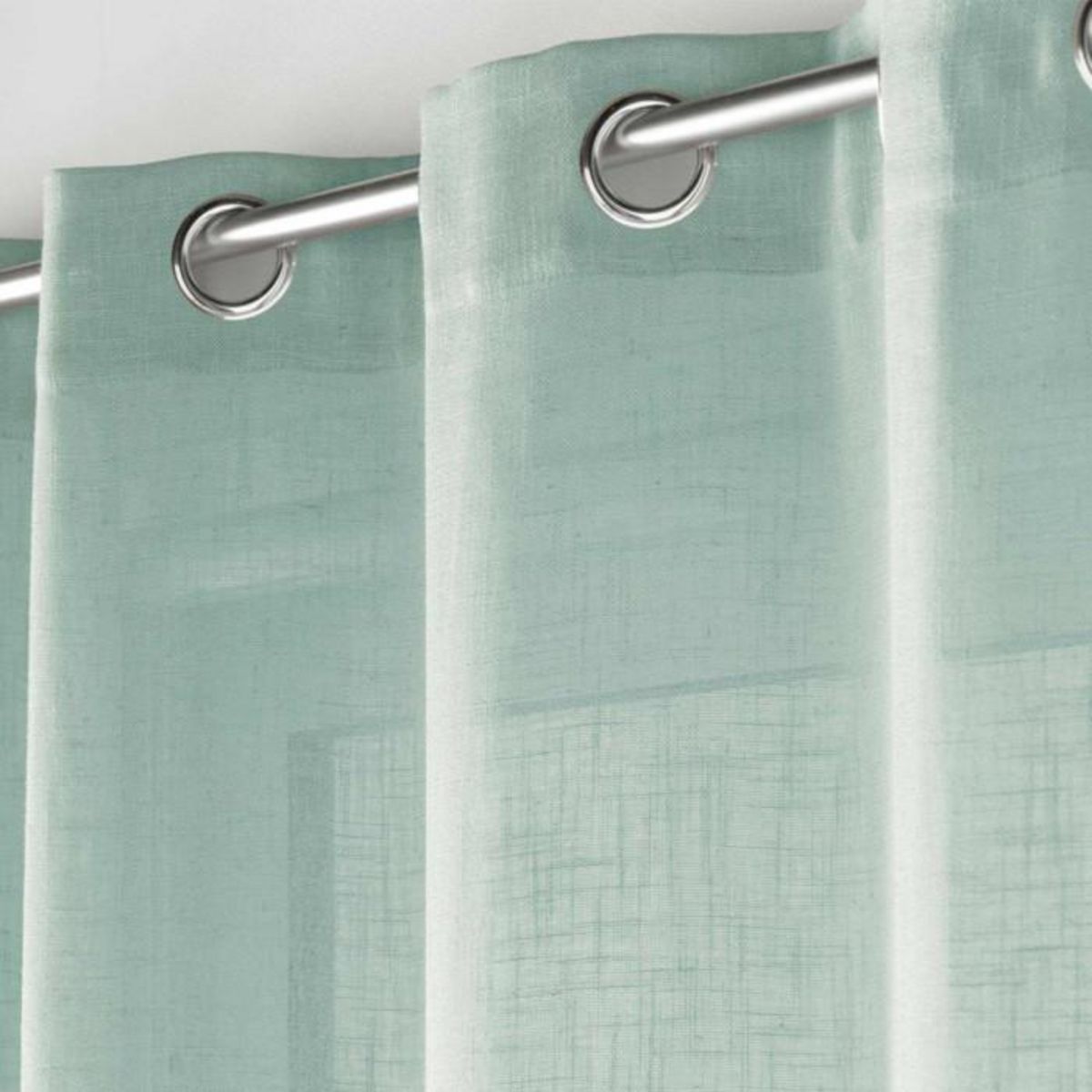 Paris Prix Rideau Voilage à Œillets  Cloris  140x280cm Bleu