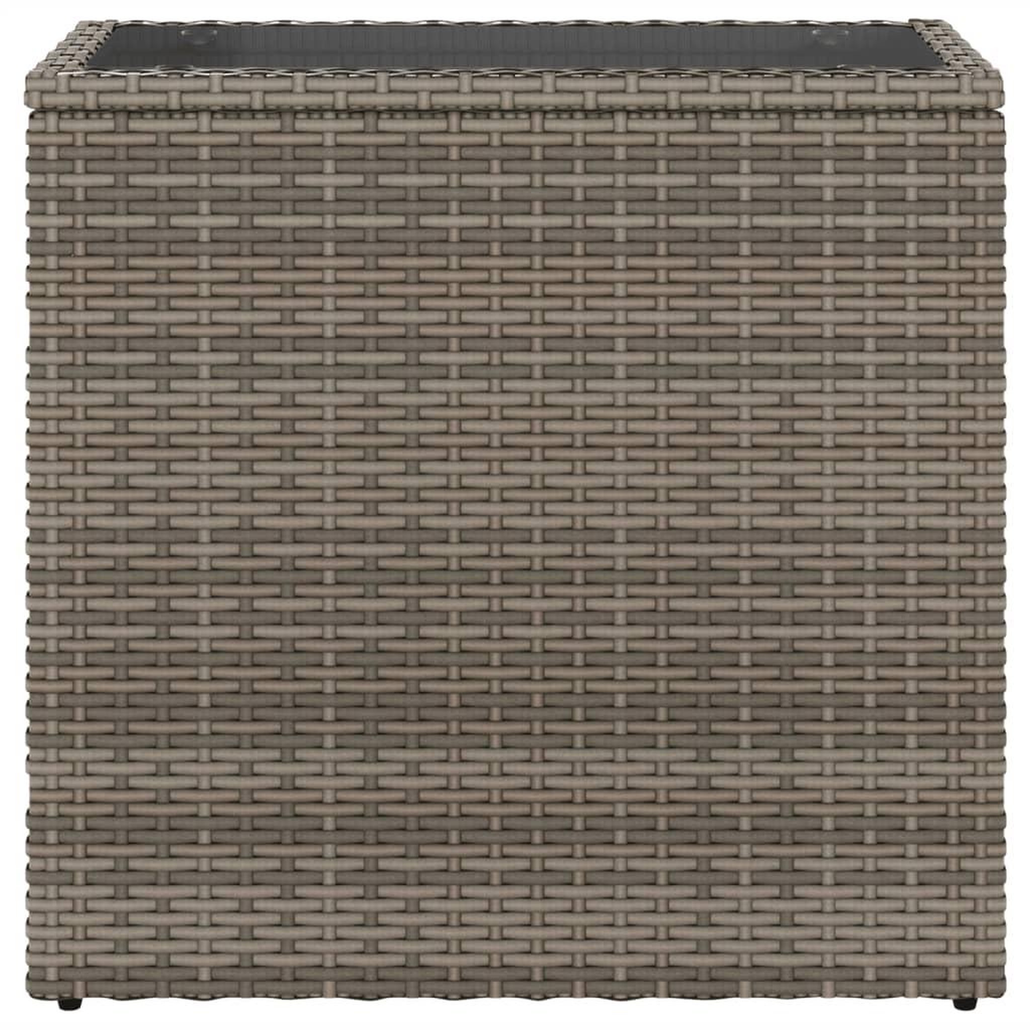 Voir la diapositive 5 : VIDAXL Table d'appoint de jardin avec dessus en verre gris rotin