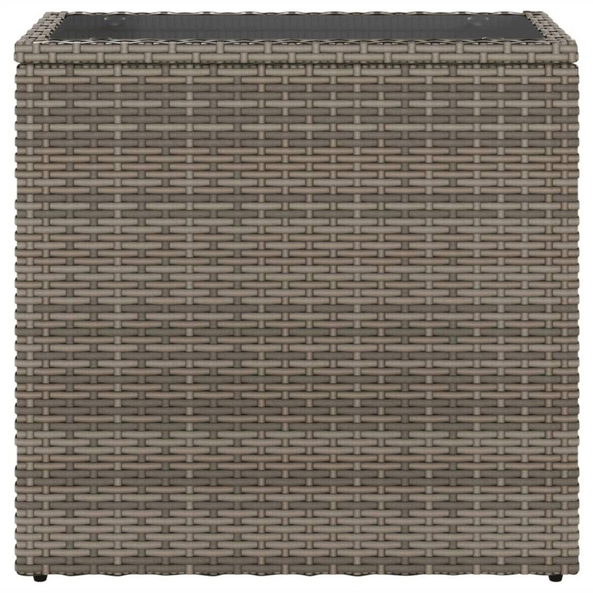 VIDAXL Table d'appoint de jardin avec dessus en verre gris rotin