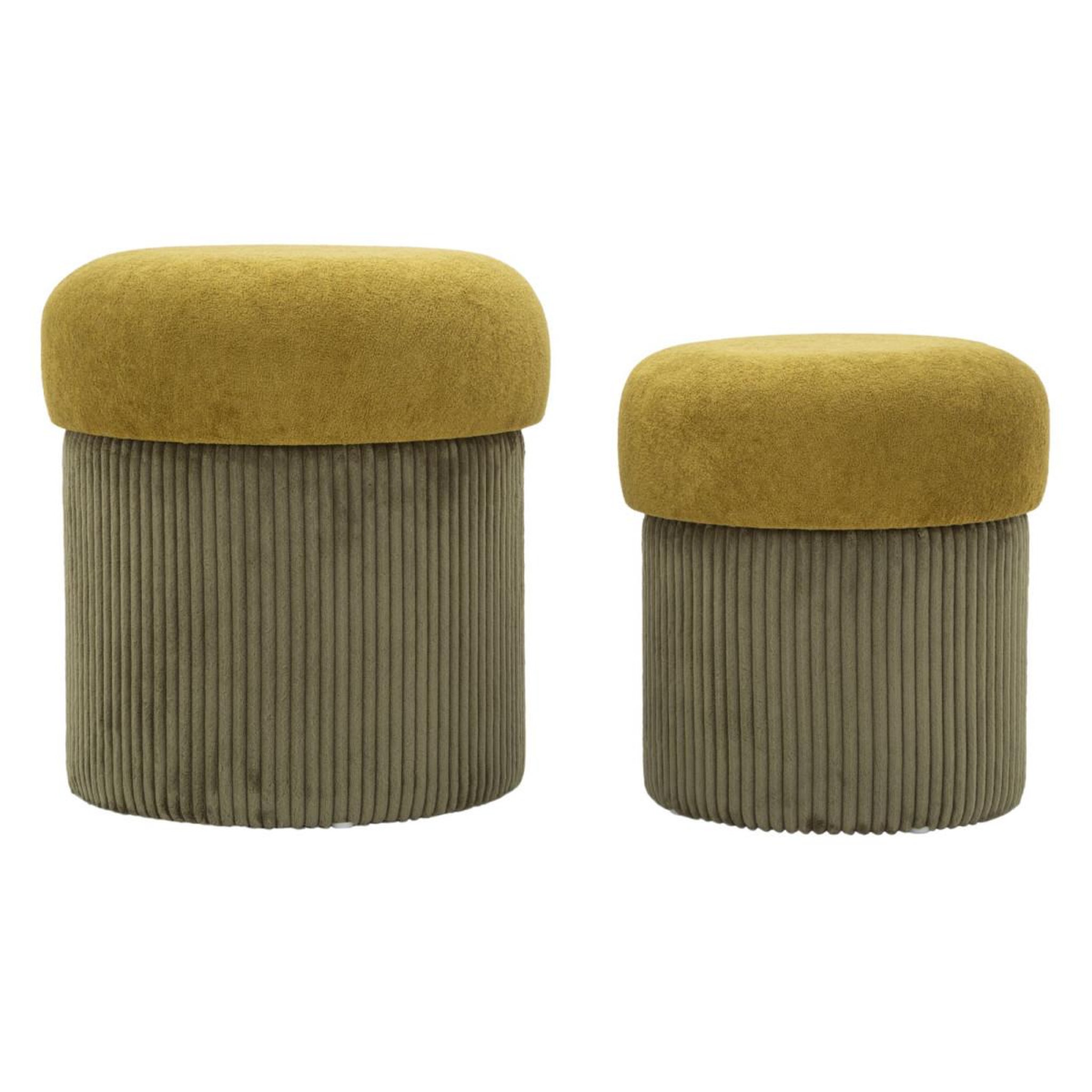 Paris Prix Lot de 2 poufs coffres  aspen  44cm vert