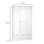 Voir la diapositive 3 : HomeStyle4U Armoire blanche avec tiroirs 3 portes chambre
