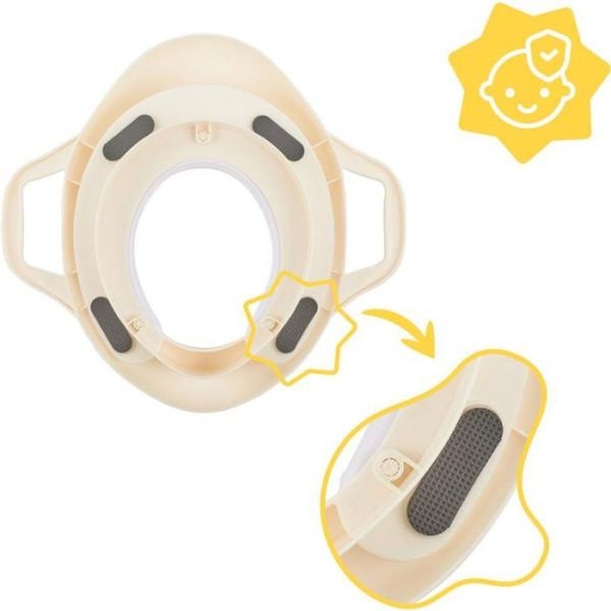 BADABULLE Badabulle - Pot Bebe Toilette avec Cuvette Amovible - Assise Ergonomique - Nettoyage Facile - Des 12 Mois - Mouette