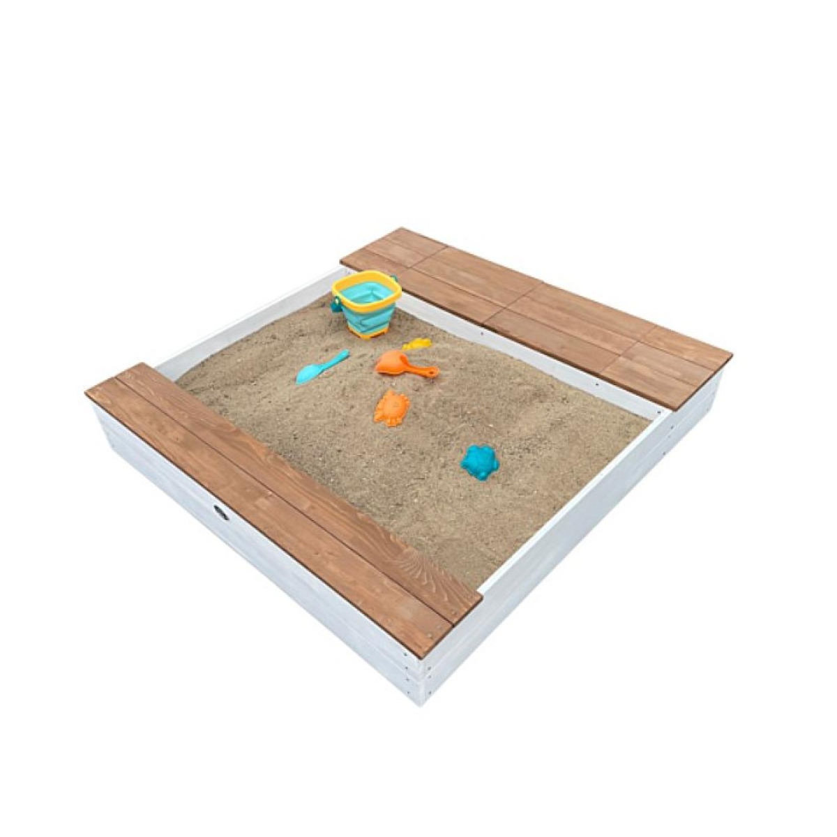 Axi House Bac à sable Evy avec bacs rangement blanc-marron