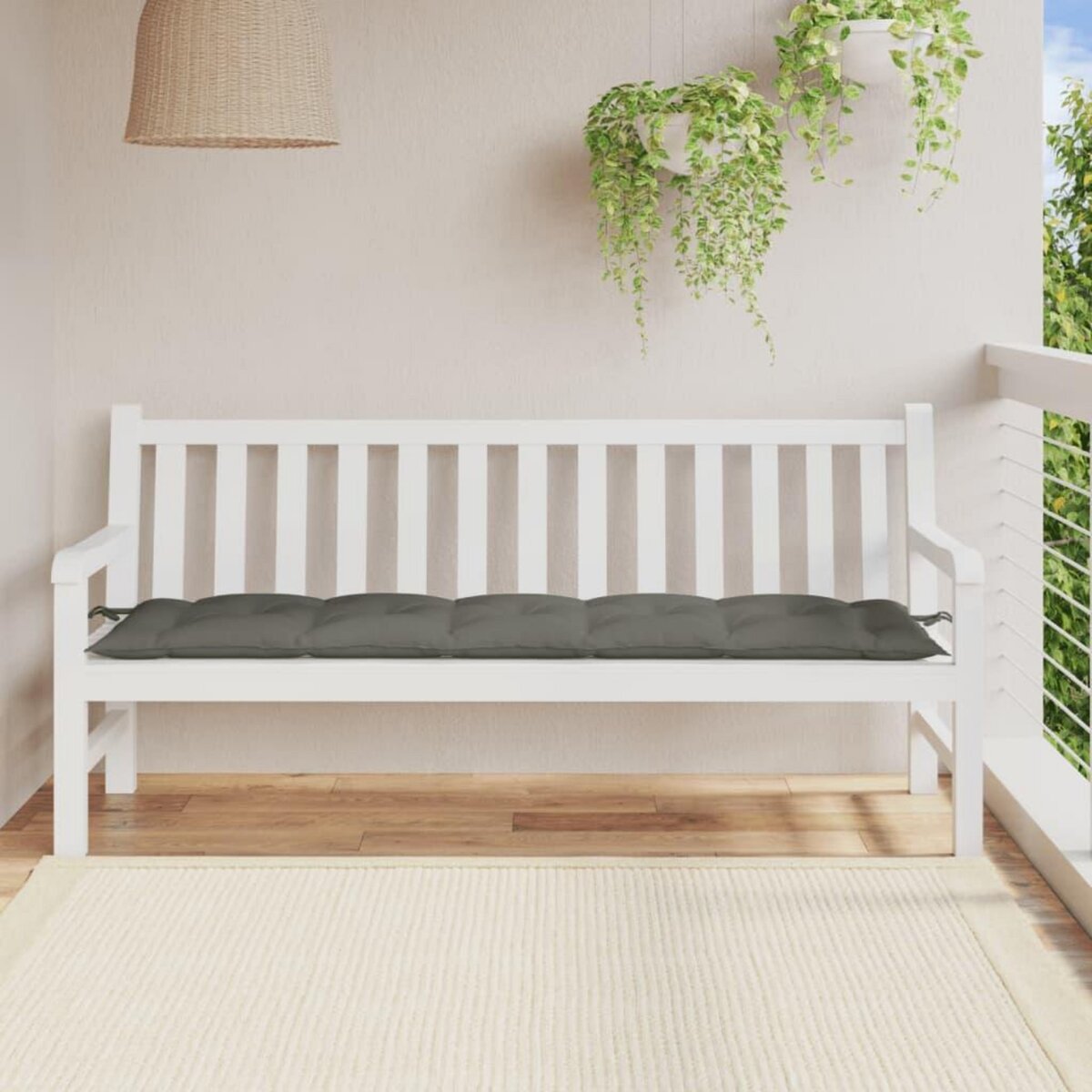 VIDAXL Coussin de banc de jardin gris fonce melange 180x50x7 cm tissu