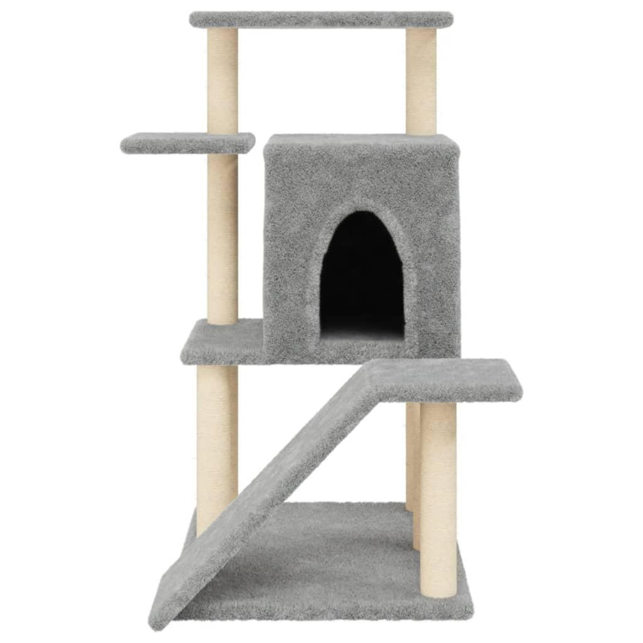 Voir la diapositive 4 : VIDAXL Arbre a chat avec griffoirs en sisal gris clair 97 cm