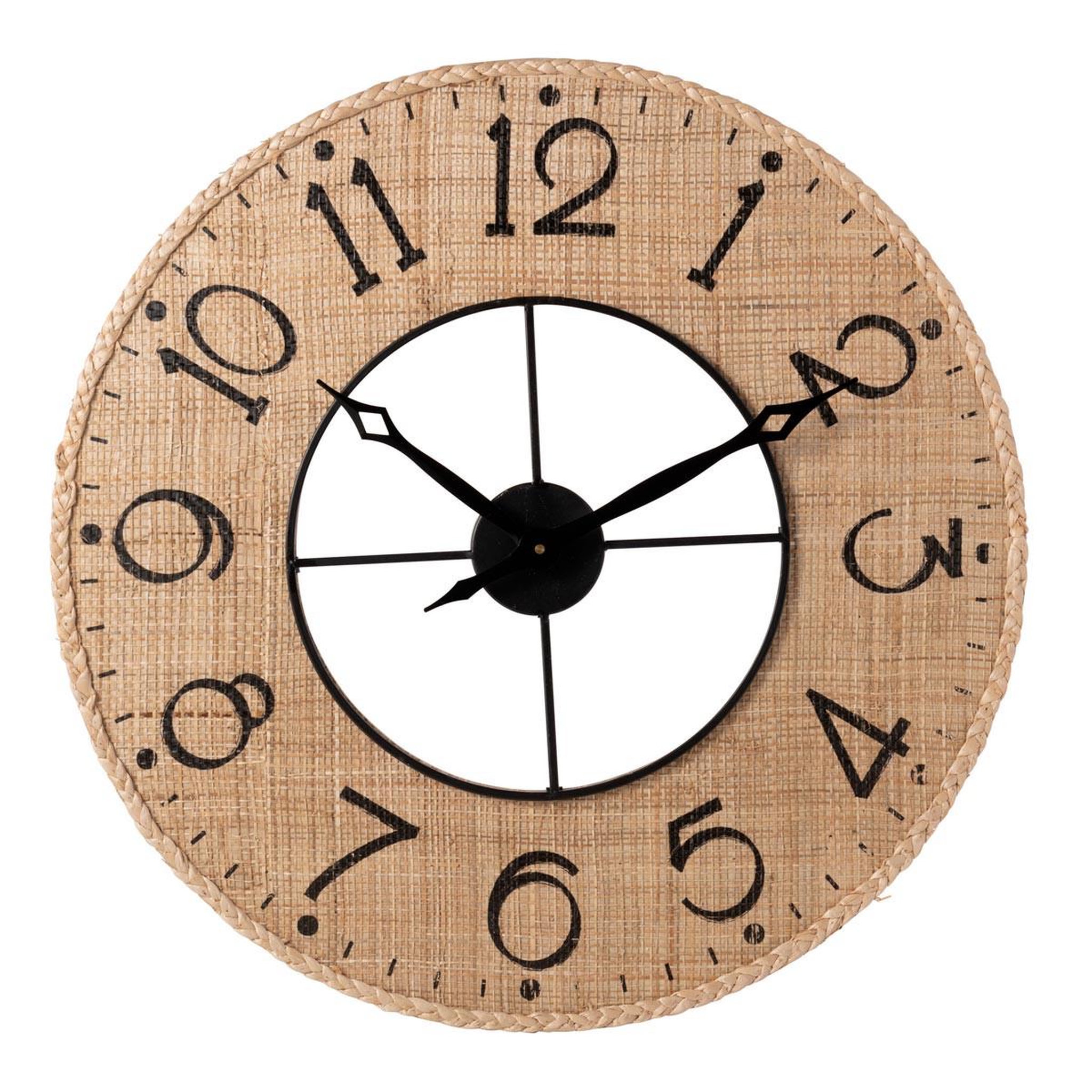 J-LINE Horloge murale déco  sodi  60cm naturel & noir