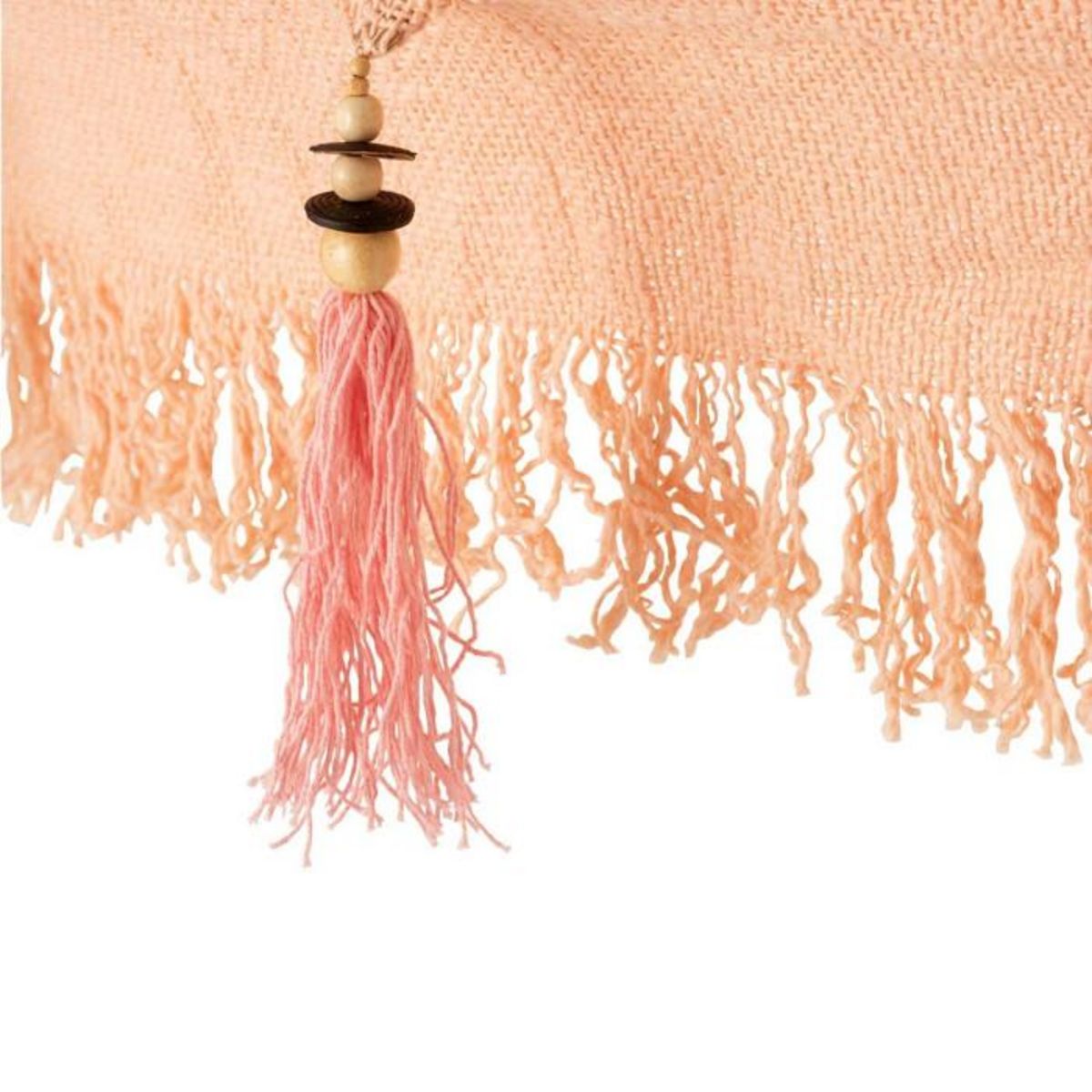 Paris Prix Parasol Déco  Pompons & Coquillages  188cm Saumon