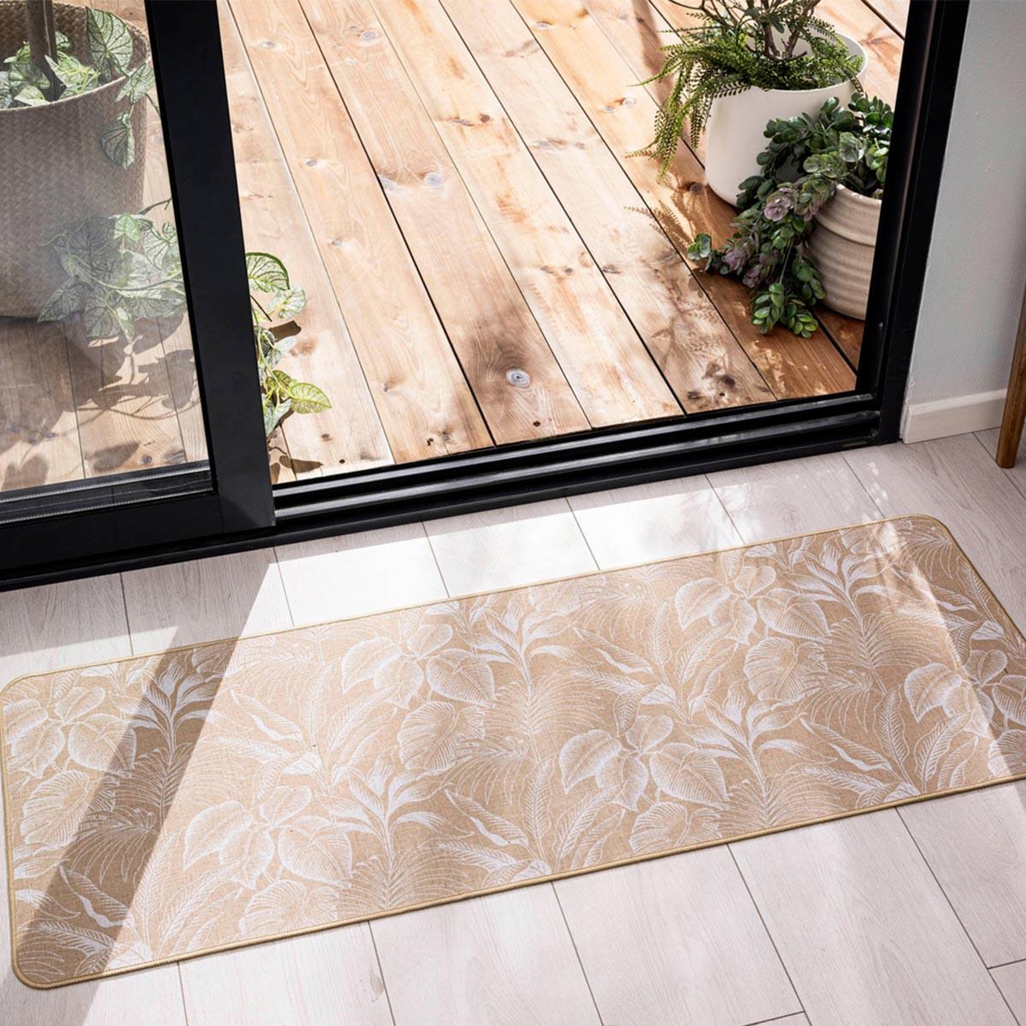 Voir la diapositive 4 : Douceur d'Intérieur Tapis déco imprimé  stylis  45x120cm naturel & blanc