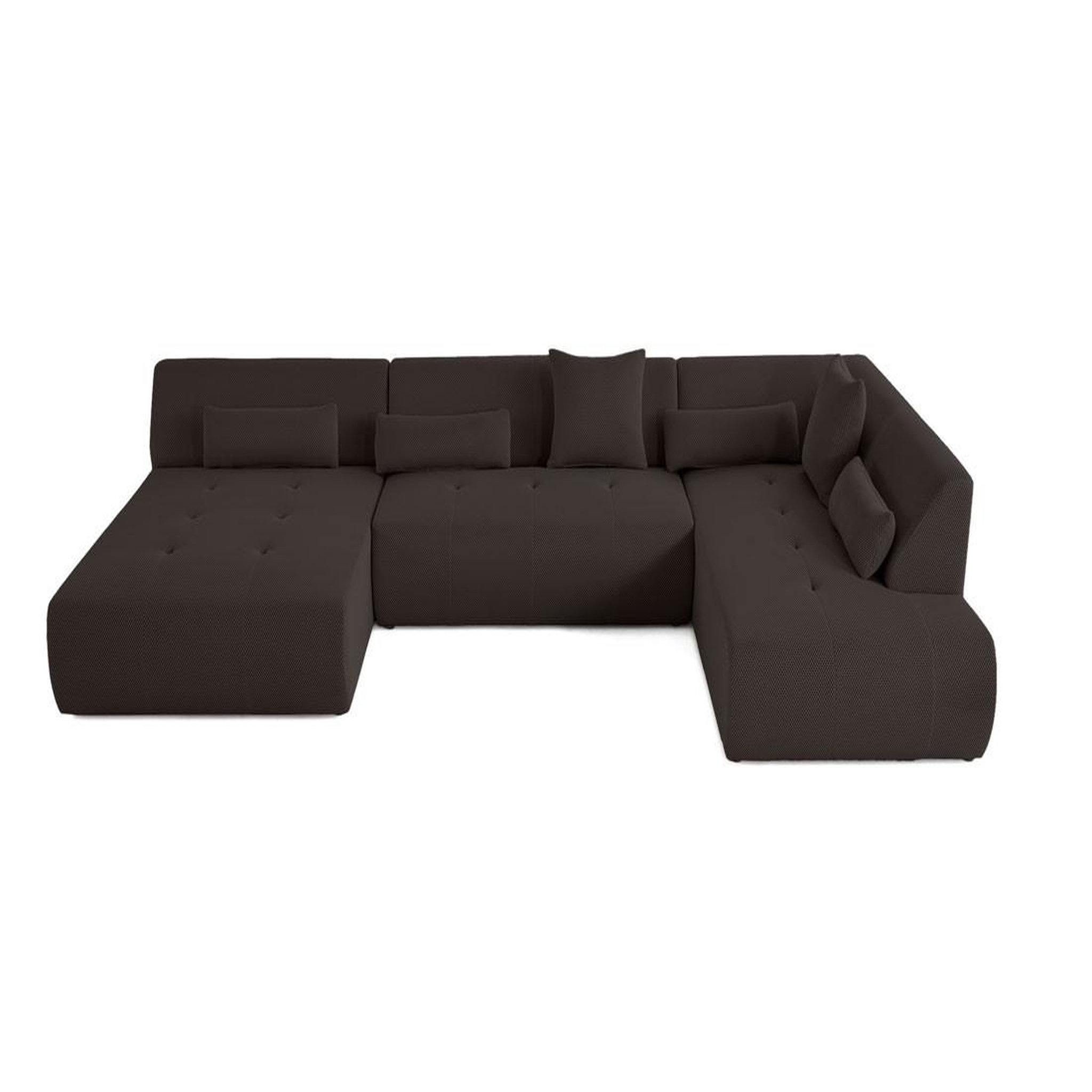 Voir la diapositive 6 : LISA DESIGN Onyx - canapé panoramique d'angle droit - 7 places - en tissu mailles 3d