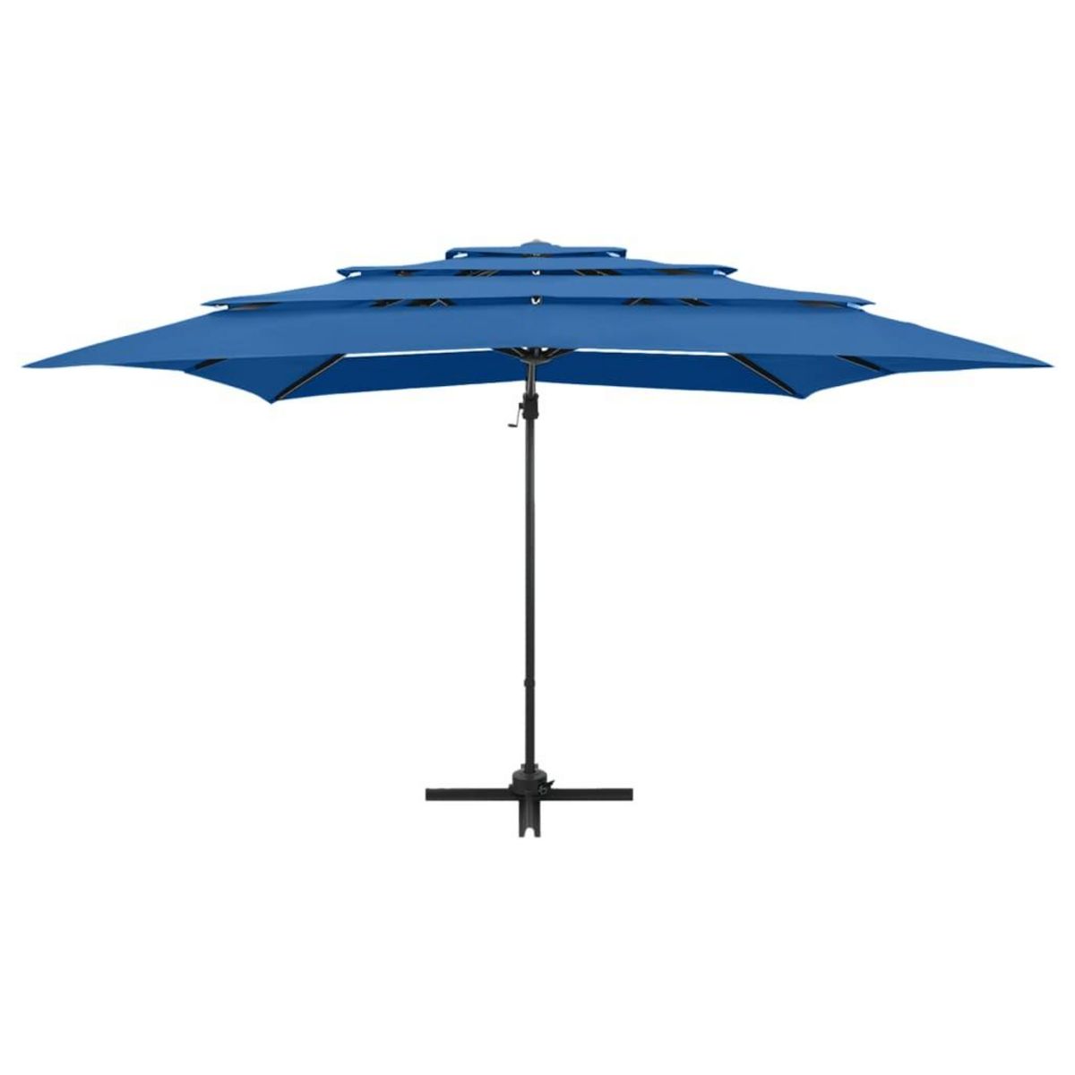 VIDAXL Parasol de jardin a 4 niveaux avec mat en aluminium bleu azure