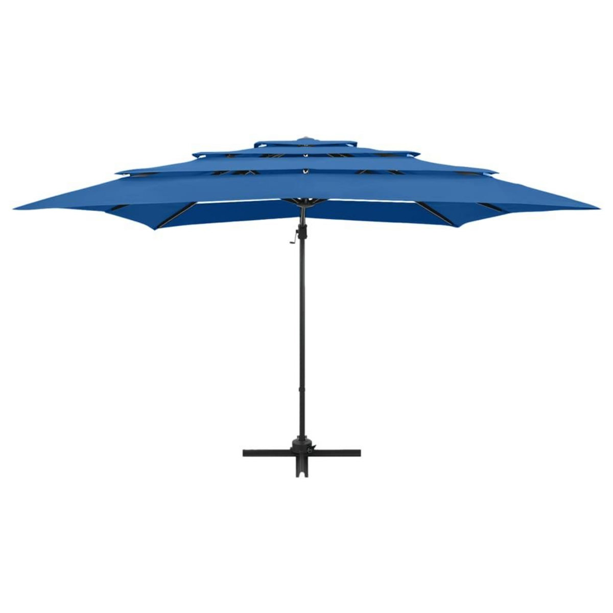 VIDAXL Parasol de jardin a 4 niveaux avec mat en aluminium bleu azure