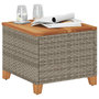 Voir la diapositive 4 : VIDAXL Table de jardin gris 45x45x37 cm resine tressee et bois acacia
