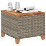 Voir la diapositive 4 : VIDAXL Table de jardin gris 45x45x37 cm resine tressee et bois acacia